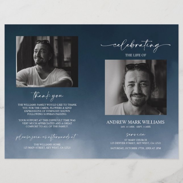 Programm zur Beerdigung von Dienstfalten der Marin (Vorderseite)