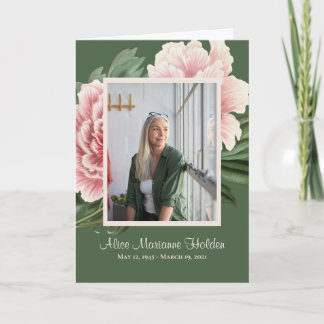 Programm zur Feier des Lebens mit rosa Pfingstrose