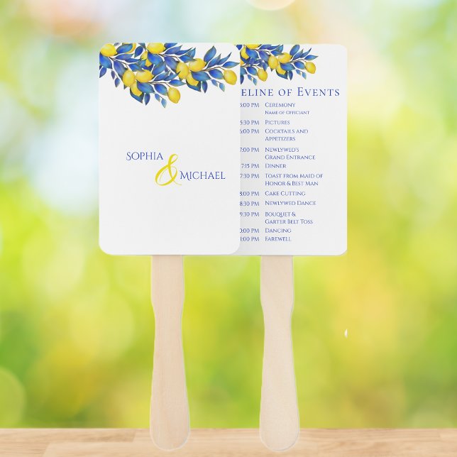Programm zur Hochzeit im Mittelmeerraum Fächer (Mediterranean-Lemons-Wedding Programs)