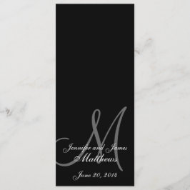 Programm zur Hochzeitskirche Monogram Black & Whit