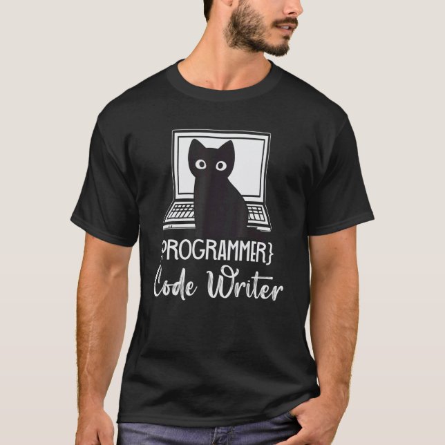 Programmcode-Schreiber-Programmierkatze-Software-E T-Shirt (Vorderseite)