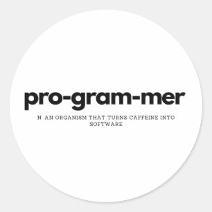 Programmdefinition Runder Aufkleber
