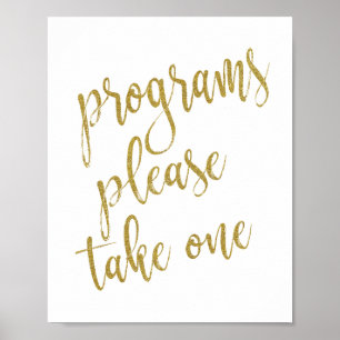 Programme, bitte nehmen Sie eins, Glitter 8x10 Hoc Poster
