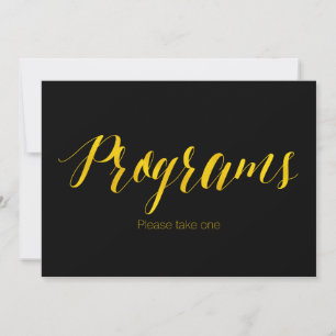 "Programme" Imitate Gold Foil Chic Wedding-Zeichen