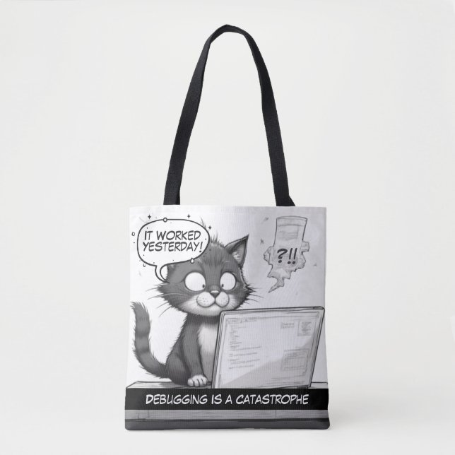 Programmer Cat Humour Debugging is Catastrophe (Vorderseite)