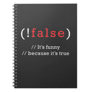 Programmer !False True Code Programmieren Coding Notizblock