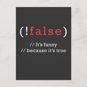 Programmer !False True Code Programmieren Coding Postkarte