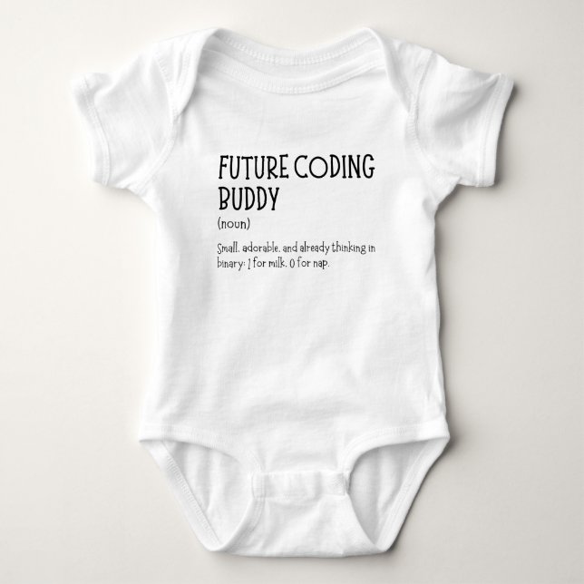 Programmer Future Coding Buddy Funny Developer Baby Strampler (Vorderseite)