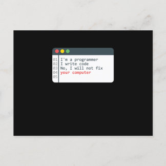 Programmer HTML Computer Coder Coding Programming Postkarte