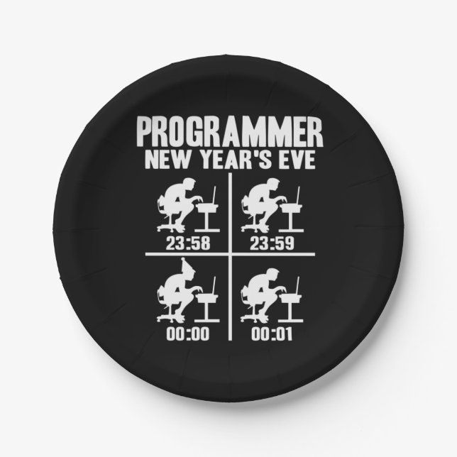 Programmer Neujahr Pappteller (Vorderseite)