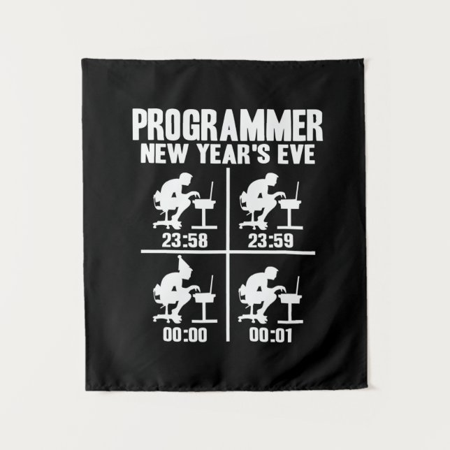 Programmer Neujahr Wandteppich (Vorderseite)