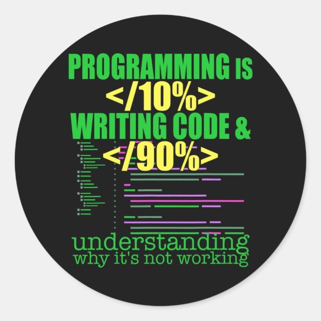 Programmer Software Developer Computer Engineer Runder Aufkleber (Vorderseite)