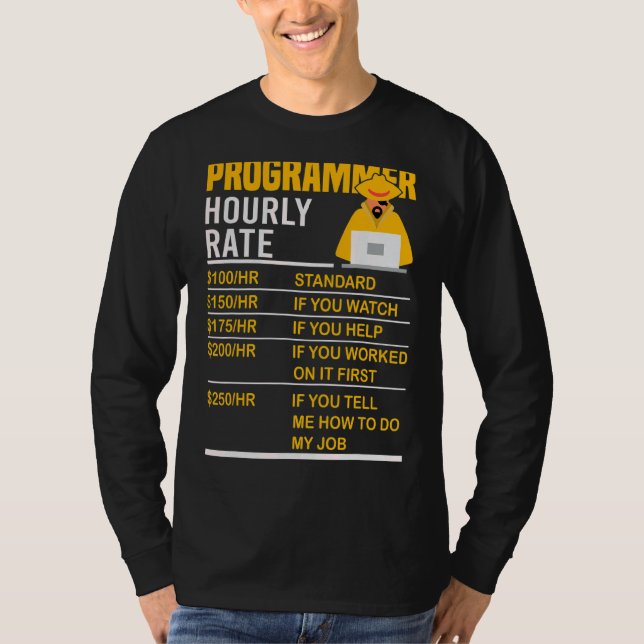 Programmer Stundenrate Coder Programmierung Meme S T-Shirt (Vorderseite)