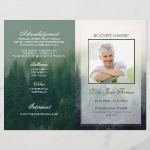 Programmheft für Waldbeerdigung Gedenkfeier Flyer