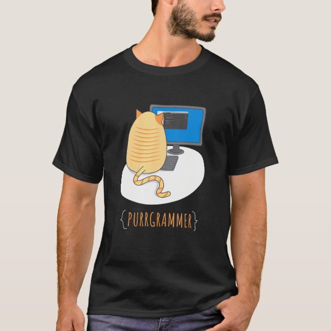 Programmier-Arbeit von Zuhause Cat T-Shirt (Vorderseite)