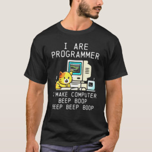 Programmier Cat Beep Boop Coding T-Shirt