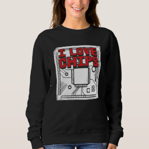 Programmier-Coding-I-Liebe-Chips für Entwickler Sweatshirt