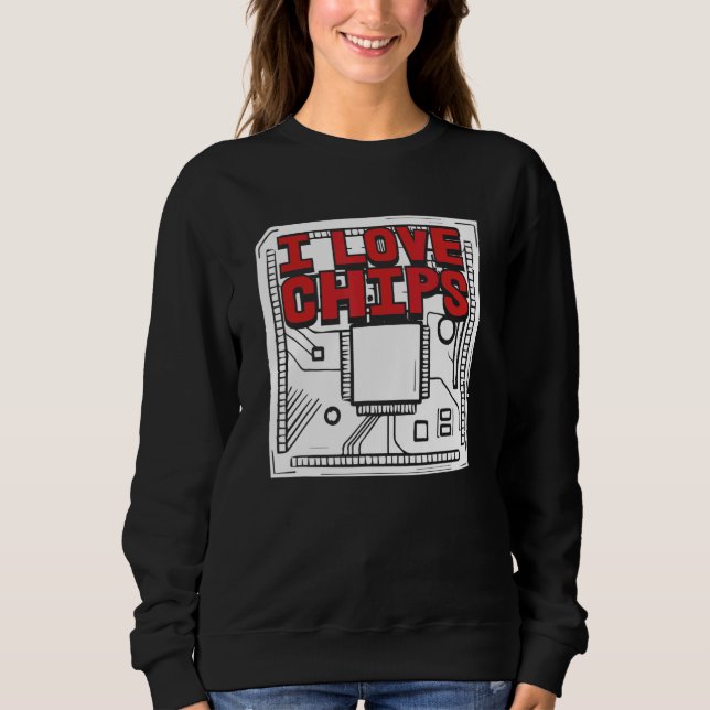 Programmier-Coding-I-Liebe-Chips für Entwickler Sweatshirt (Vorderseite)