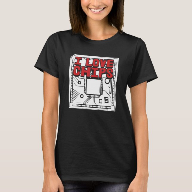 Programmier-Coding-I-Liebe-Chips für Entwickler T-Shirt (Vorderseite)