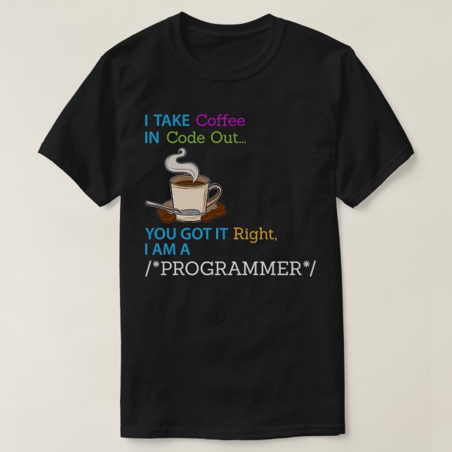 Programmier-Nerd für Kaffeeentwickler T-Shirt (Design vorne)