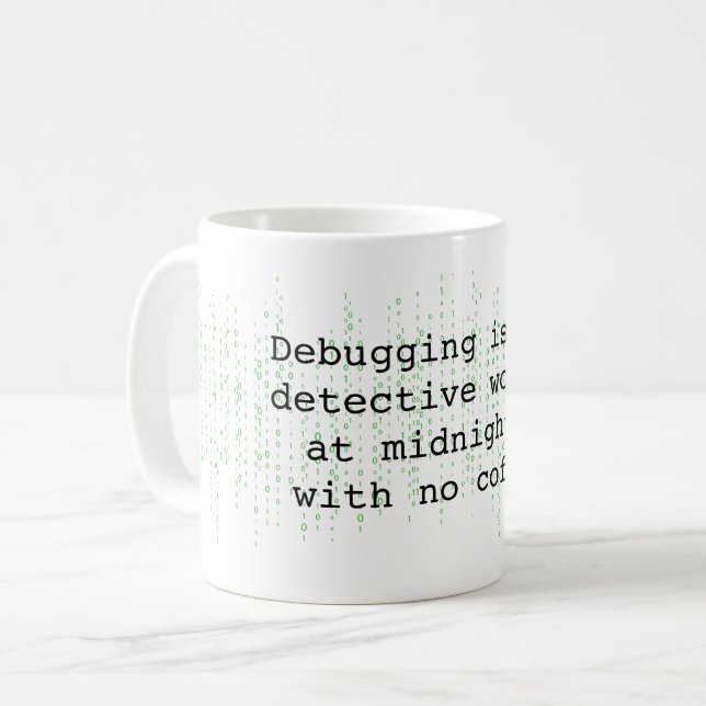 Programmier-Spaß-Puffer Kaffeetasse (Vorderseite Links)