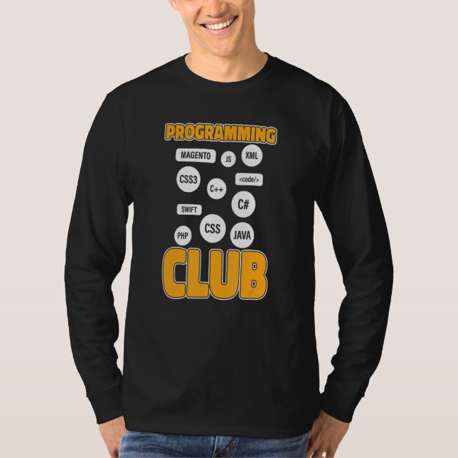Programmierclub Entwickler Software Programmierung T-Shirt (Vorderseite)