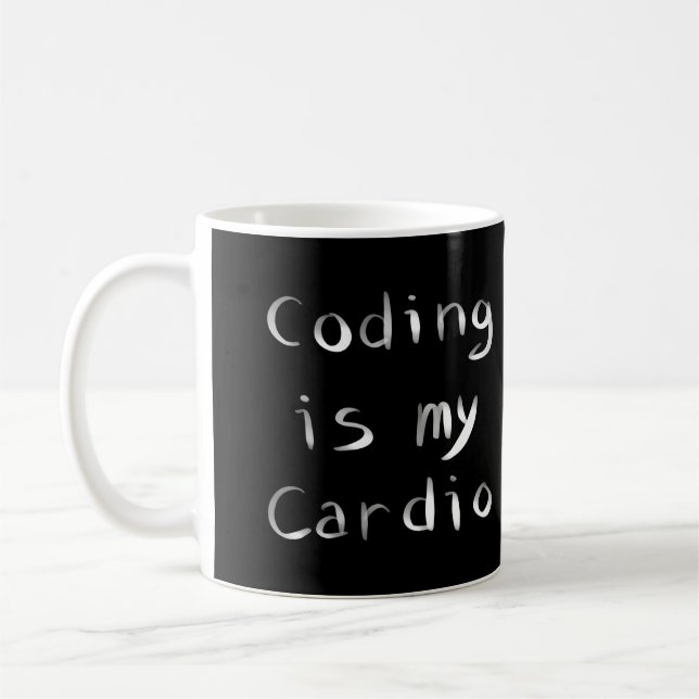 Programmieren ist mein Cardio Funny Programmer Cod Kaffeetasse (Links)