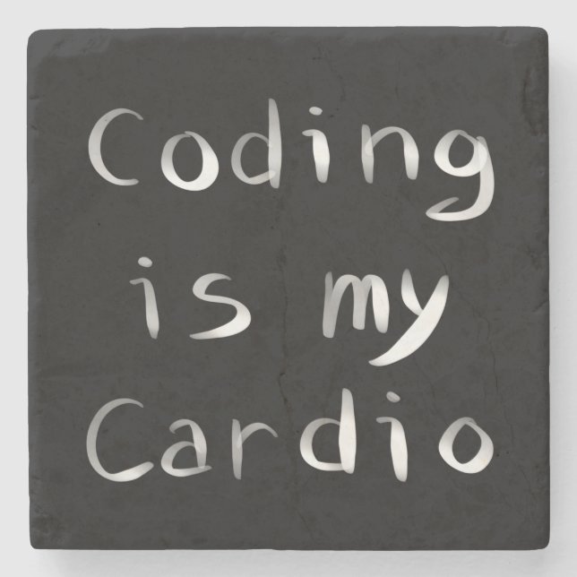 Programmieren ist mein Cardio Funny Programmer Cod Steinuntersetzer (Vorderseite)
