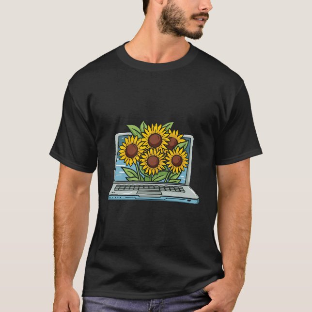 Programmieren von Coder-Sonnenblumen-Entwicklern - T-Shirt (Vorderseite)