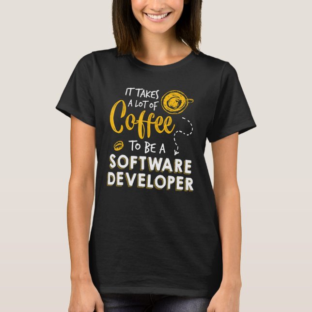 Programmieren von Coffee-Software-Entwicklern T-Shirt (Vorderseite)