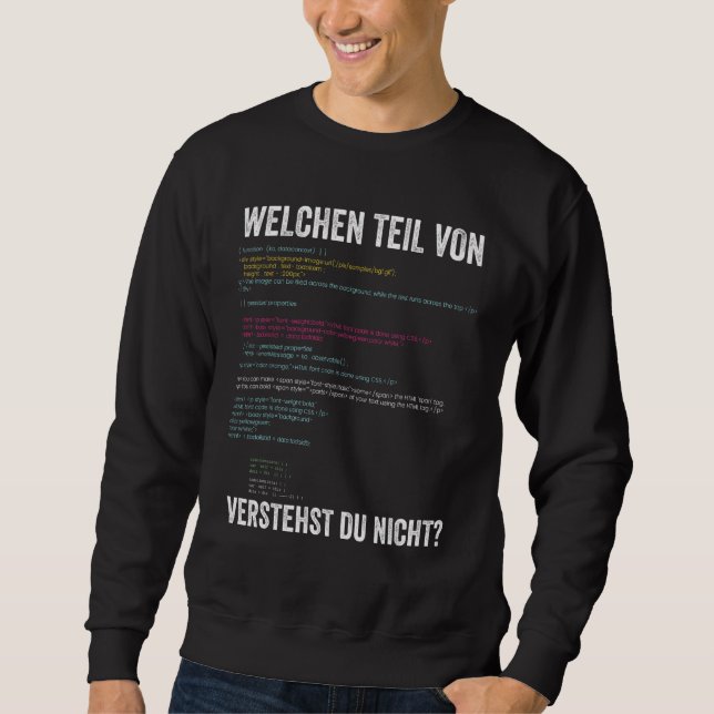 Programmieren von HTML-Programmiersprachen Sweatshirt (Vorderseite)