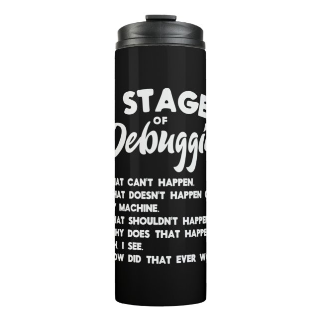 Programmierer 6 Stadien des Debuggens Thermosbecher (Vorderseite)