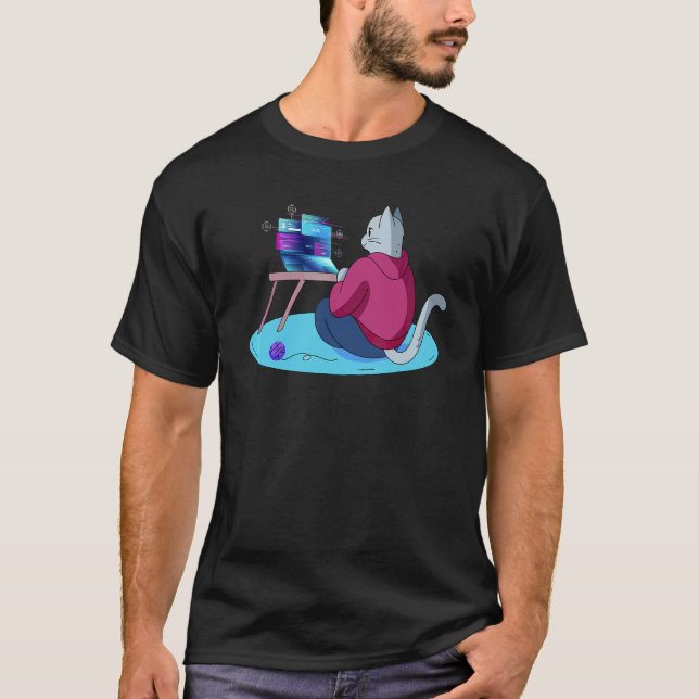 Programmierer Bedeutung  Programmierer Spaß Katze T-Shirt (Vorderseite)