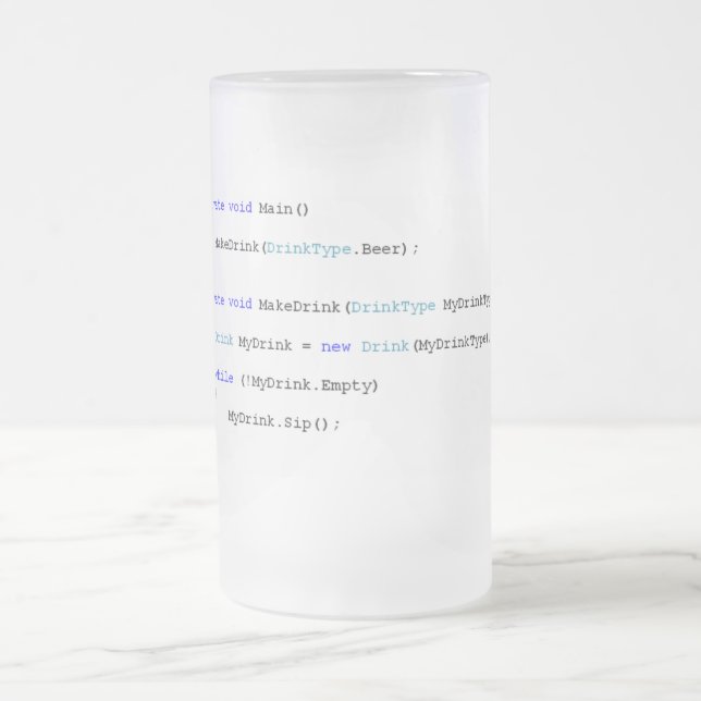 Programmierer-Bier-Tasse C scharfe Mattglas Bierglas (Mittel)