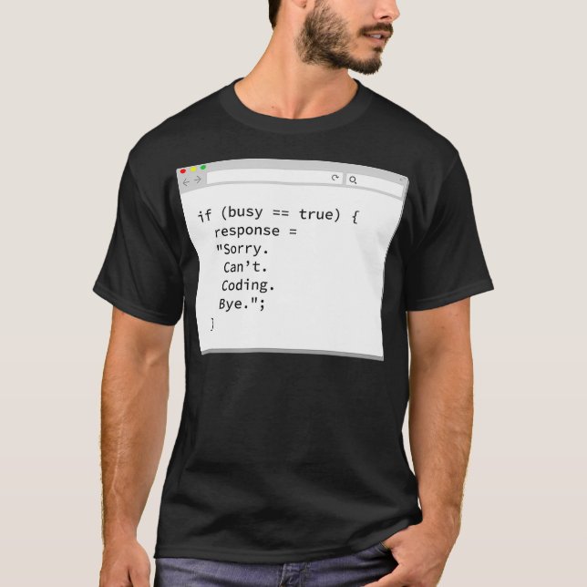 Programmierer-Entwickler SORRY CANT CODI T-Shirt (Vorderseite)