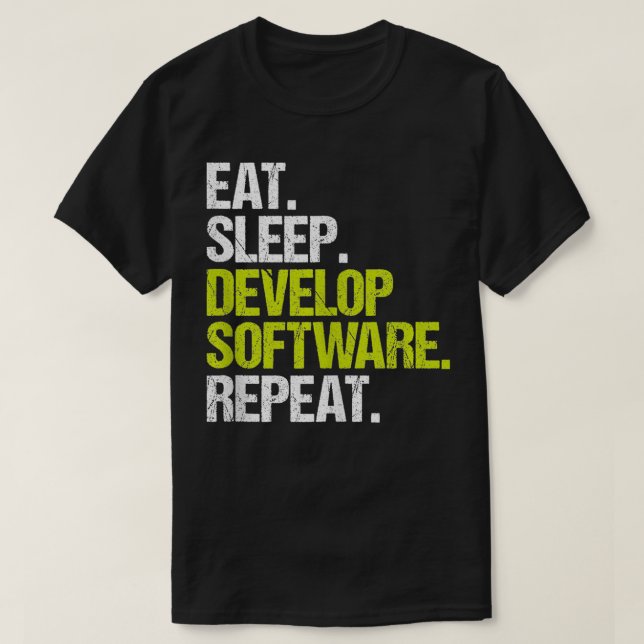Programmierer Entwickler von Sleep Software T-Shirt (Design vorne)