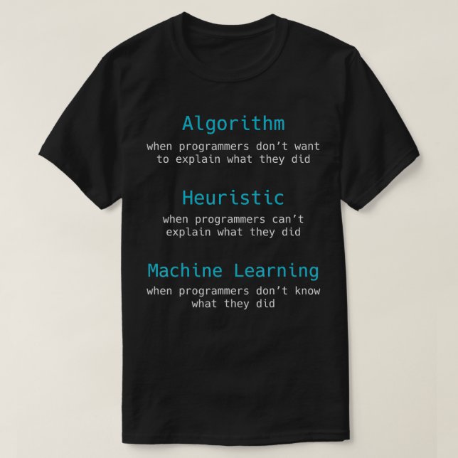 Programmierer Funny Algorithm Heuristic Machine Le T-Shirt (Design vorne)