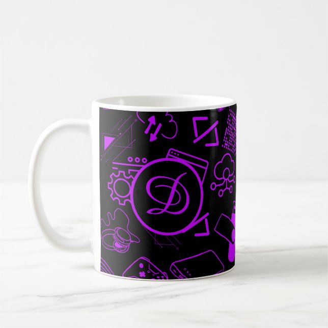 Programmierer für Computertechnik lila Kaffeetasse (Links)