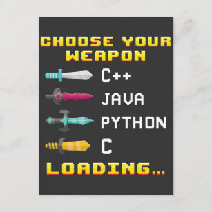 Programmierer Geek Java C Python Computer IT Nerd Postkarte