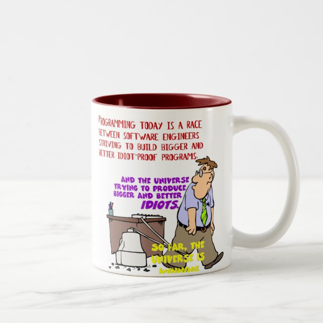 Programmierer gegen das Universum (1) Zweifarbige Tasse (Rechts)