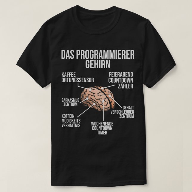 Programmierer Gehirn Funny Computer Skills Nerd Ad T-Shirt (Design vorne)