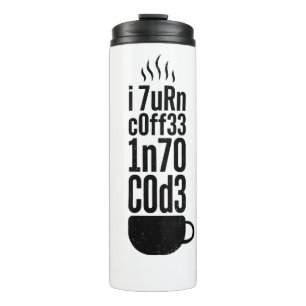Programmierer Humor – Kaffee wird zu Code Thermosbecher