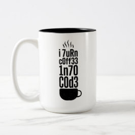 Programmierer Humor – Kaffee wird zu Code Zweifarbige Tasse