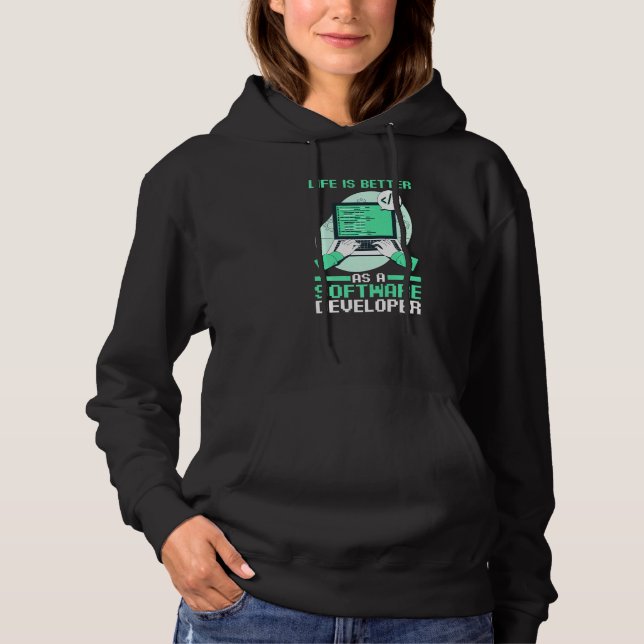 Programmierer kodiert als Softwareentwickler Hoodie (Vorderseite)