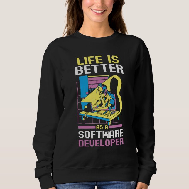 Programmierer kodiert als Softwareentwickler Sweatshirt (Vorderseite)