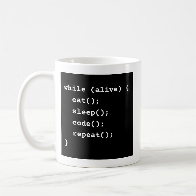 Programmierer-Lebenszyklus-Schleife (While-Schleif Kaffeetasse (Links)