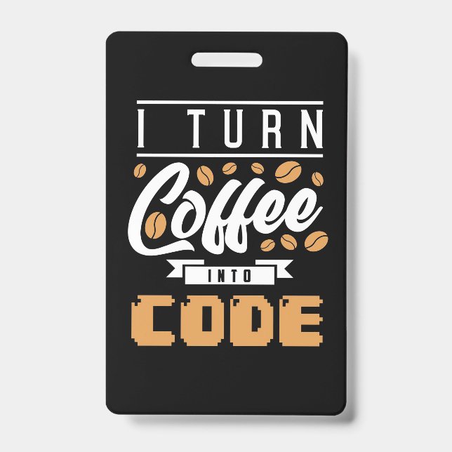 Programmierer machen Kaffee in Code Ausweis (Vorderseite)