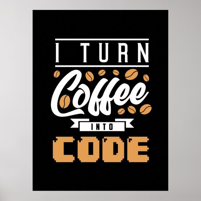 Programmierer machen Kaffee in Code Poster (Vorne)