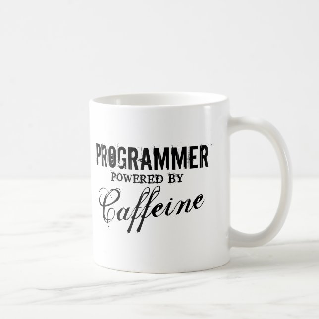 Programmierer-Power durch Koffeinkaffee-Tasse Tasse (Rechts)