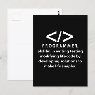 Programmierer-Programmier Postkarte